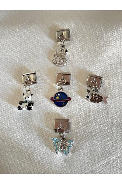 bijoux uniques New Season Swan Panda Venus Fish Butterfly Steel Italian Charm