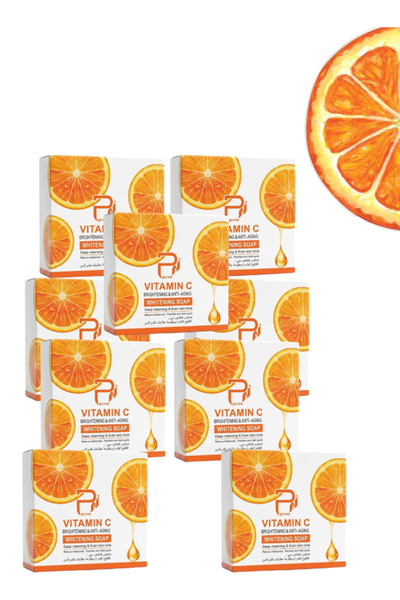 PYRON 9 Pieces Vitamin C Brightening And Anti-Aging Whitening Soap Orange 100...