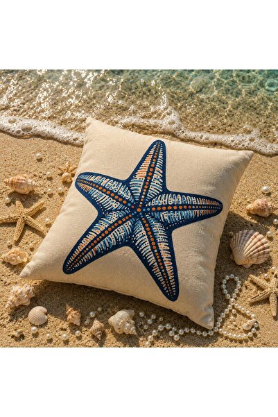 R-EYLA Reyla Costa Bianca Starfish Decorative Throw Pillow Cover 45X45 cm Dou...