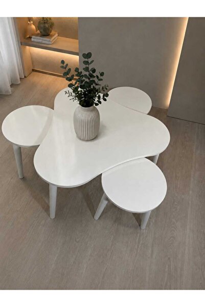 deniss home Roma Seris 4 lü Mdf Ahşap Zigon Sehpa