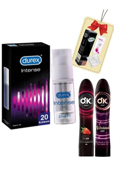 Durex İntense Uyarıcı Jel-200 ml Çilek-Özel Kayganlaştırıcı Set+Black Bery Bi...