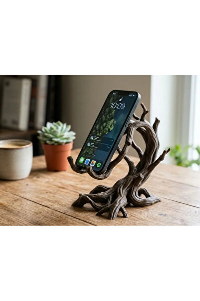 PAİPLAYSHOP Natural Wood Design Plastic Phone Holder - Pla Plastic Phone Stan...