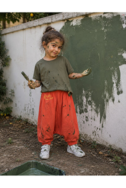 Be'Calm Müslin %100 Organik Pamuk - Uniseks Bebek / Çocuk Şalvar Pantalon - R...