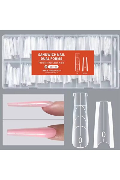 ELLEA NAIL Sandwich Dual Nail Form Coffın Balerın Model Protez Tırnak Uzatma ...