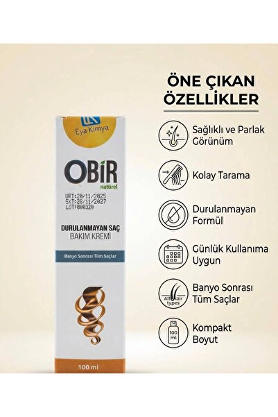OBİR NATÜREL Obi̇r Natural Leave-In Hair Care Cream 100 ml |   Easy Scanning ...