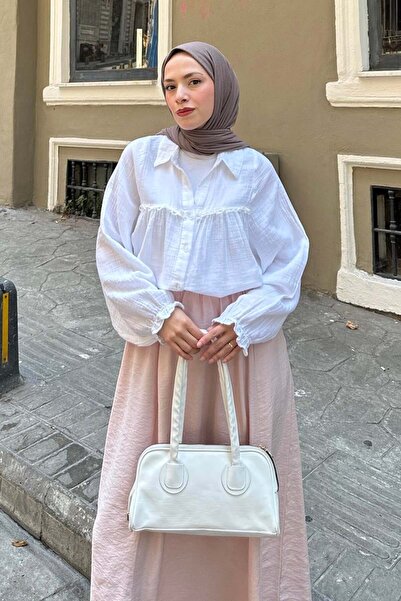 lamelif Lace Detailed Shirt White
