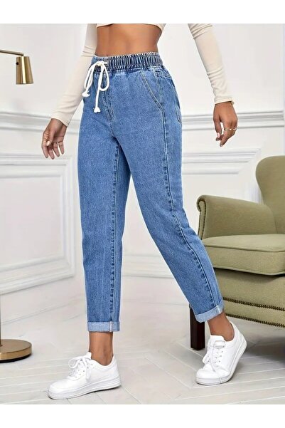 Şeker Portakalım Women's High Waist Lace-Up Denim Pants