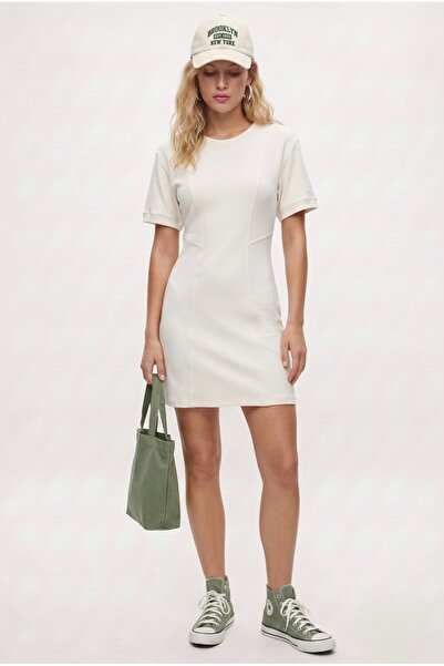 Ritnice Women's New Mira 100% Cotton Ecru Combed Cotton Dress