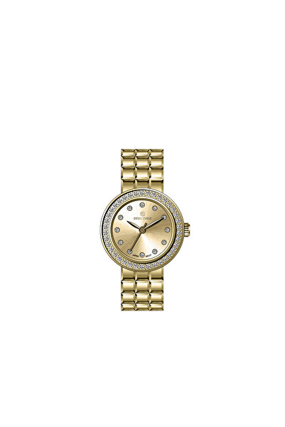 Seen Time ساعة نسائية من سين تايم تأتي بعلبة دائرية أنيقة مرصعة بالأحجار اللا...