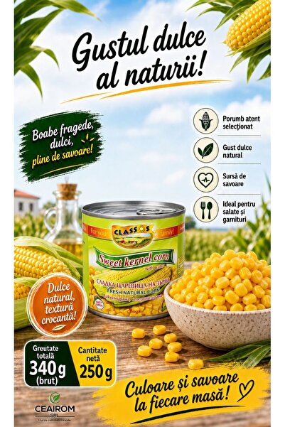 Generic Brand BOABE DE PORUMB DULCE CLASSOS 340GR BRUT 250GR NET