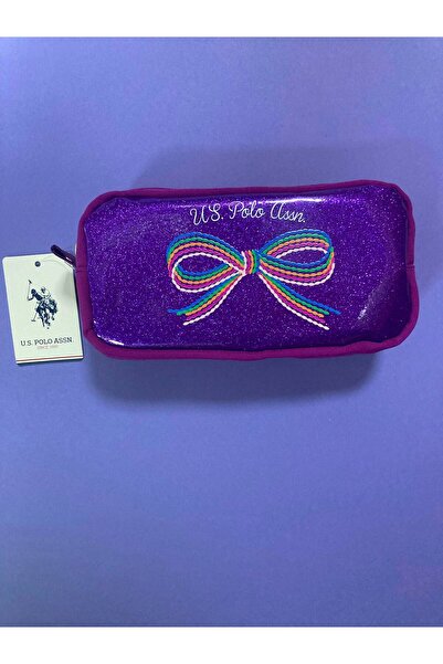 U.S. Polo Assn. U.S. Polo Assn فيونك 🎀   حقيبة أقلام بنفسجية اللون للأطفال 2...