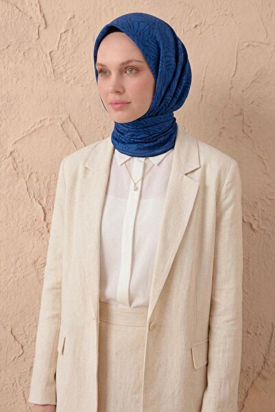 Silk Home Soft Scarf Lina Flora Dark Indigo 90X90