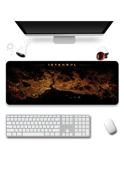 SonicTouch Keyboard Mousepad 40X90Cm Istanbul Night Map Smooth Liquid-Proof N...