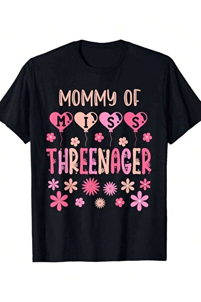 45 BPM تي شيرت هذا بتصميم فريد يحمل عبارة "Miss Threenager" مع زخارف قوس قزح ...
