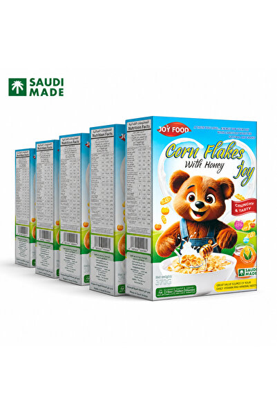 joyfood رقائق الذرة بالعسل 370 جرام - عبوة متعددة تحتوي على 5 عبوات مقرمشة لو...