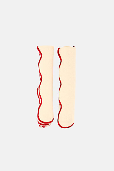 Muy Mucho 2Pcs Christmas Embroidered Piping Wave Napkin, Multicolor
