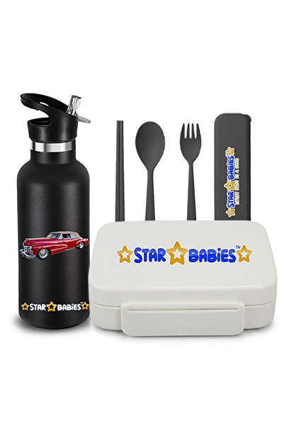 STAR BABiES 3 Piece Kids School Lunch Combo Insulated Water Bottle with Straw...