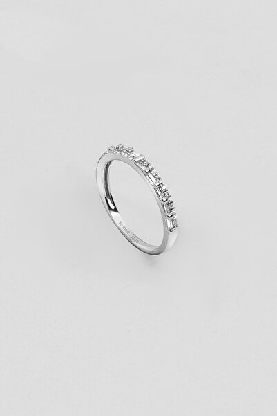 So CHIC... Minimal Baget 18 Ayar Beyaz Altın Kaplama Gümüş Yüzük