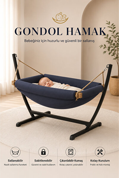 Quero Puanti Gondol Bebek Hamak Bebek Beşik, Sallanbilir, Sabitlenir, Bebek H...