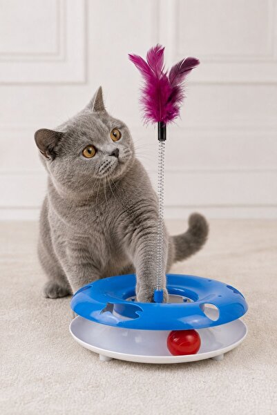 Mivra Pets Cat Toy Interactive Moving Ball Furry Spring-Loaded Intelligence T...