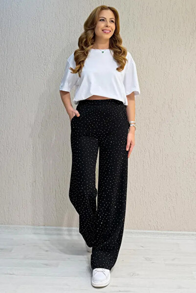fiolin Soft Touch Modal Fabric Stone Embroidered Trousers