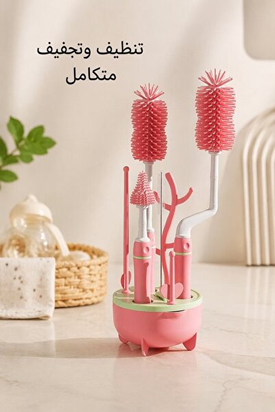Generic 5pcs Silicone Bottle Cleaning Brush Set Rotating Nipple Straw Brush D...