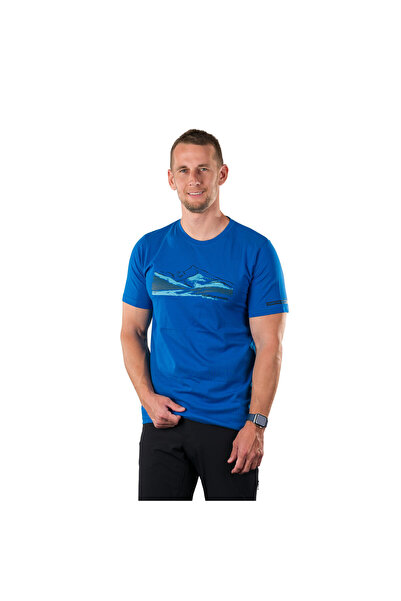 NORTHFINDER Tricou bărbați din bumbac organic, croială regular BARTO, Albastru