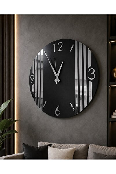 AA Shop Modern Aynalı Pleksi Detaylı Sessiz Akar Mekanizmalı Dekoratif Duvar ...