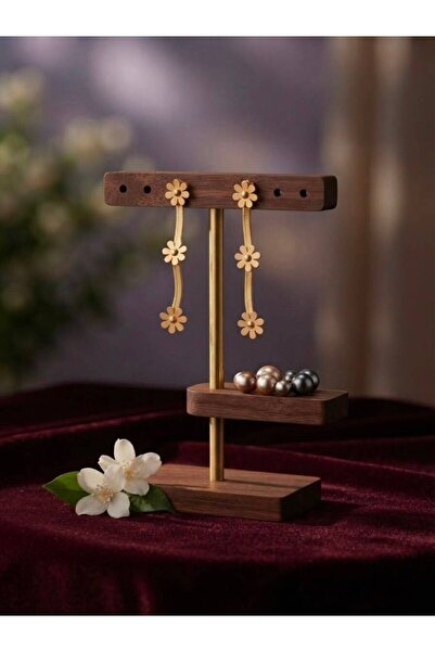 Setrion Hanging Flower Steel Earrings