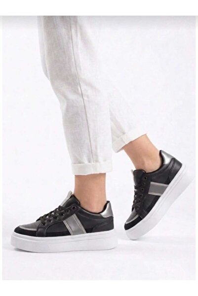 Macs Moda Women's Black and White Thick Sole Casual Sneaker Sports Shoes – Si...