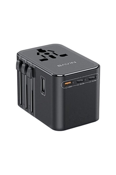 Bavin PC-2080 GaN PD 45W Universal Fast Charging Adapter Socket With AC Outle...