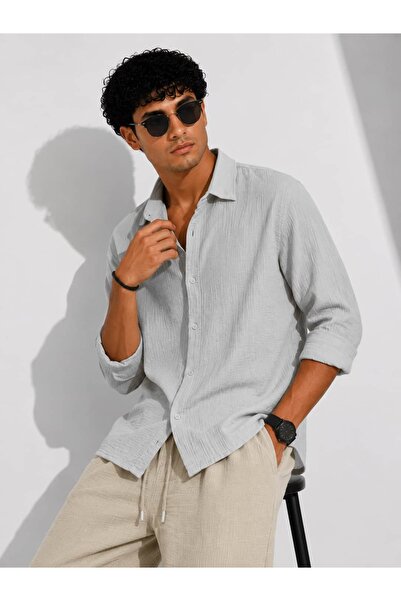 Wise Men's Long Sleeve Muslin Shirt