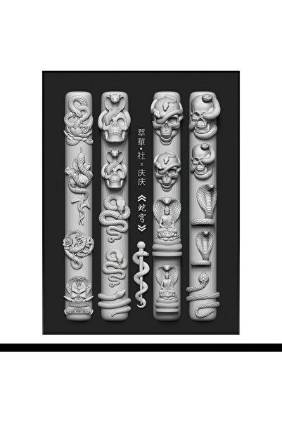 Choice1 PF-834 6 Designs Snake Rose 3D Acrylic Mold Nail Art Decorations DIY ...