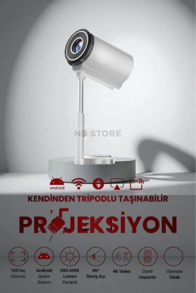 Genel Markalar Tripotlu, WiFi ve HDMI Bağlantılı Taşınabilir HD Çözünürlüklü ...