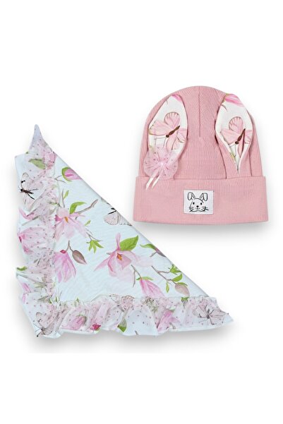 PANPAN BOYA Set de primăvară șapcă și fular pentru fete, 48cm, cu urechi