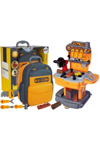 LeanToys ND24_8520 Trusă de scule în rucsac Atelier Pema