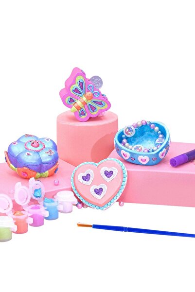 Home Smart Craft Kit for Girls Paint your own Jewelry Box Craft Kit with 3 Je...