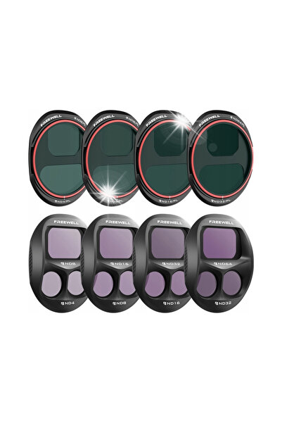 Freewell Set de filtre pentru drona Dji Mavic 4 Pro de la Nd4 la Nd64, 8 piese