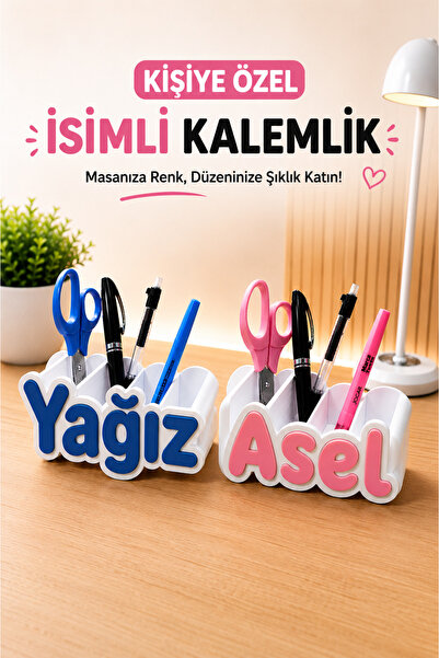 Viro3d Kişiye Özel İsimli Kalemlik | 3D Baskı Masaüstü Kalem Düzenleyici