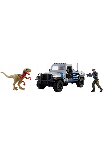 NO BRAND Set vehicul off-road cu figurine dinozaur și om