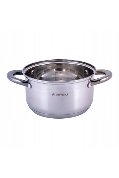 NO BRAND Oală cu capac tradițională 2l din oțel 18cm pentru inducție și gaz