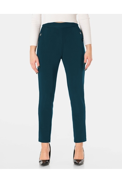 NO BRAND Pantaloni eleganți tip țigară business casual de damă cu talie înalt...