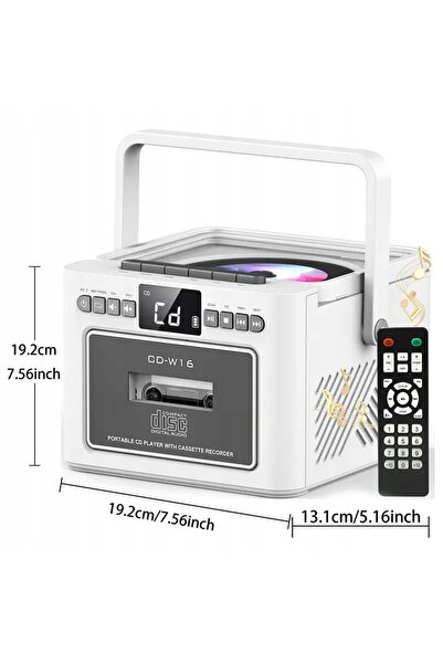 NO BRAND Player CD cu funcție de recuperare, Bluetooth + Casetofon, Radio FM ...