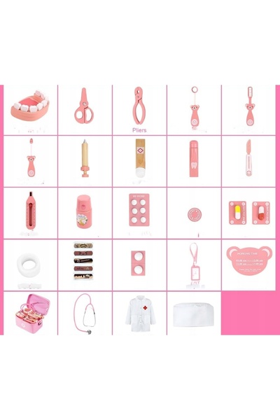 NO BRAND Set de joacă trusă de doctor, accesorii, jucărie educativă, costum 31X