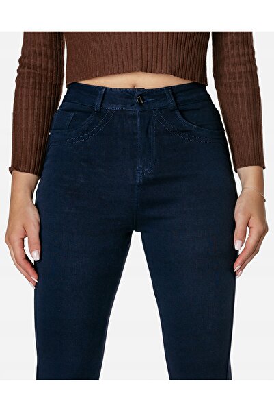 NO BRAND Pantaloni slim de damă, blugi din denim, cu talie înaltă, elastici, ...