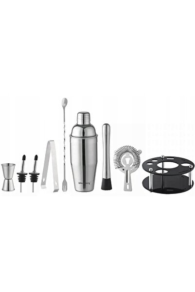 NO BRAND Set de băuturi pentru barman 9 el. Shaker 720ml cu suport