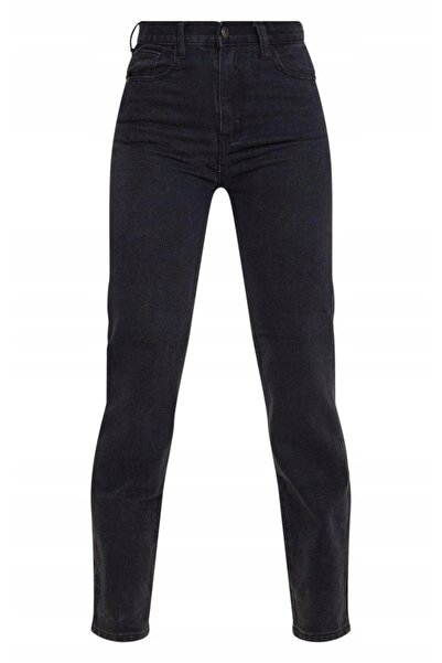 NO BRAND Pantaloni Blugi Negri Croială Dreaptă Prettylittlething 32