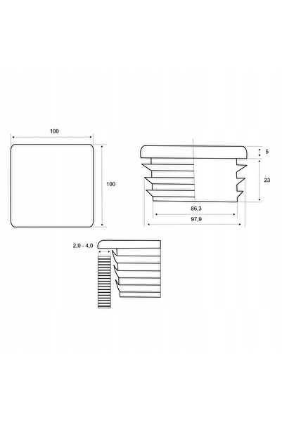 NO BRAND Capac de acoperire interior pentru profil stâlp 100x100 Antracit 20 ...