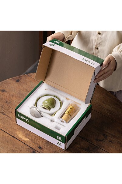 NO BRAND Kit pentru prepararea matcha din bambus tel lingură sită matcha 5el