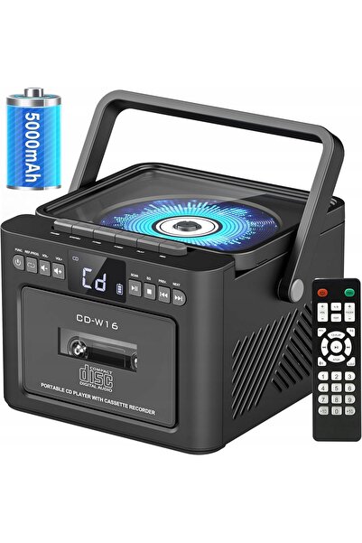 NO BRAND Player CD multifuncțional, casetofon, Bluetooth, radio FM, difuzor, ...